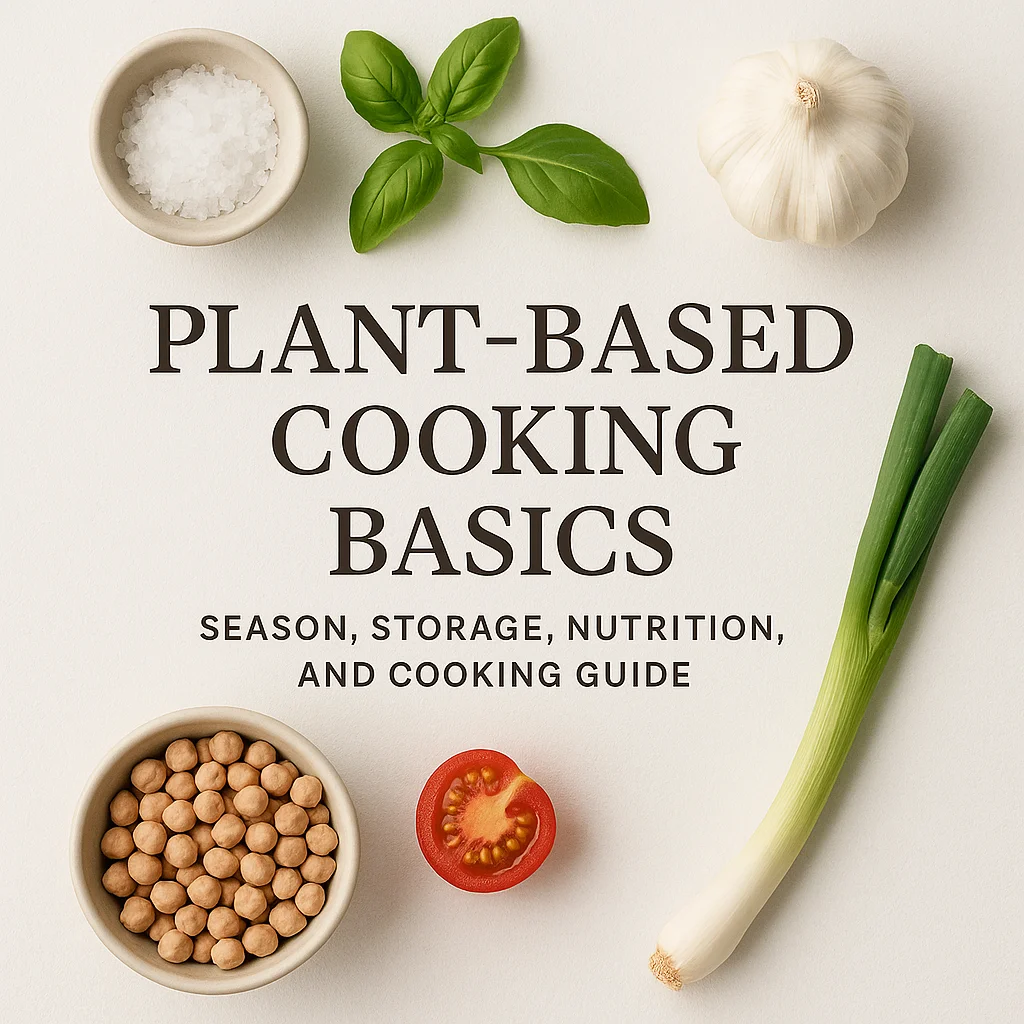 Plant-Based Cooking Basics: Season, Storage, Nutrition, and Cooking Guide