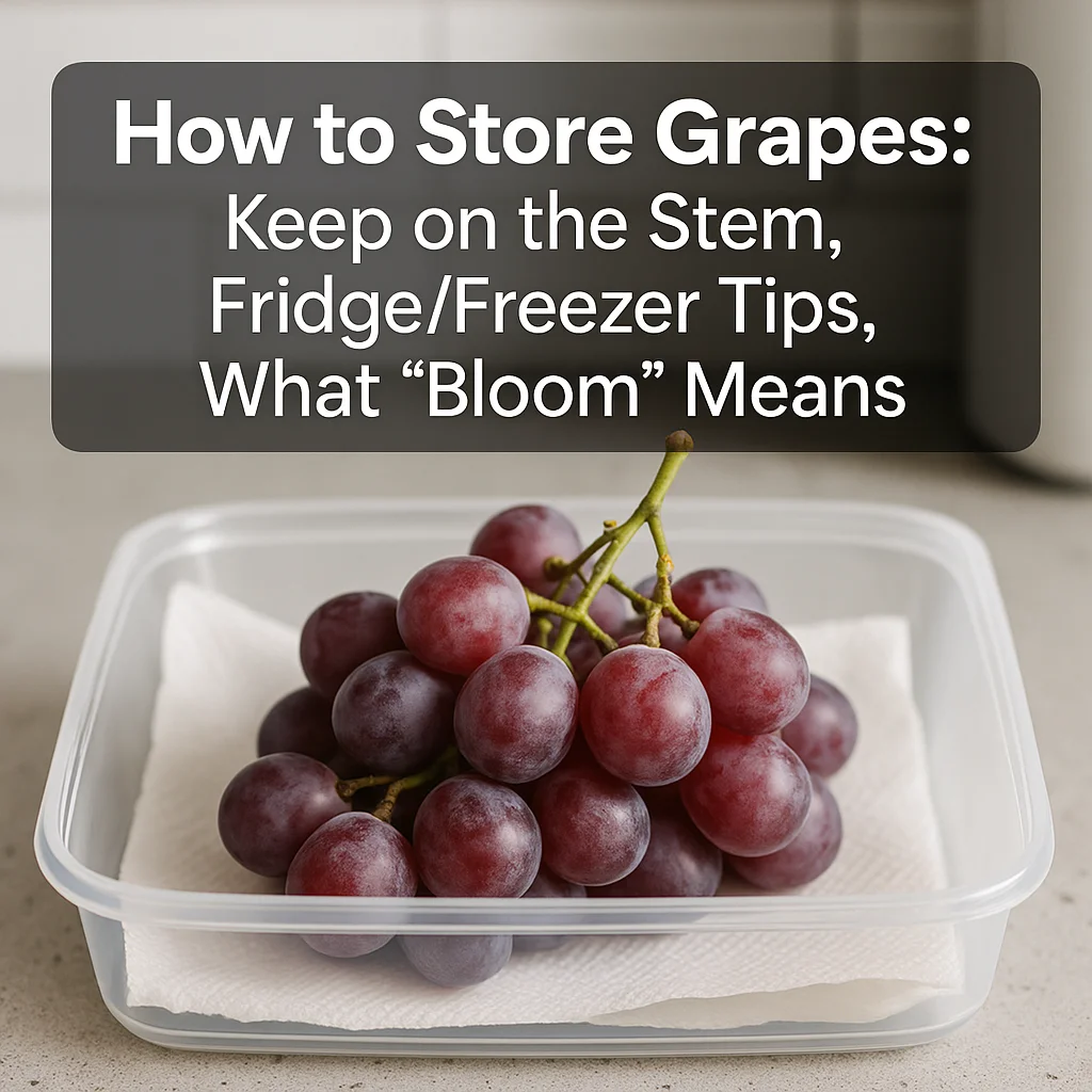 How to Store Grapes: Keep on the Stem, Fridge/Freezer Tips, What “Bloom” Means